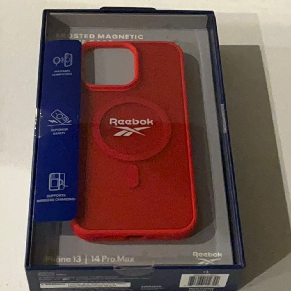 Reebok Frosted Magnetic Phone Case with Phone Stand and MagSafe Compatible.